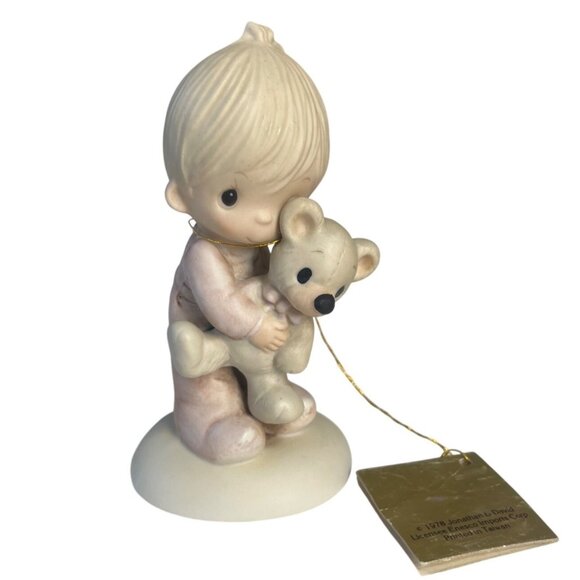 Precious Moments 1978 Jesus Loves Me Figurine By Jonathan & David - Picture 1 of 7